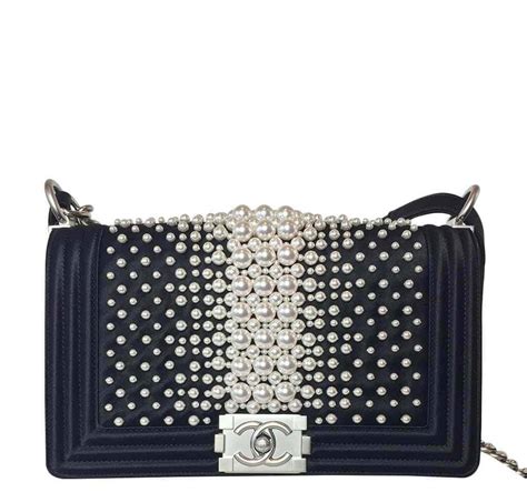 chanel boy bag with pearls|chanel small tote bag.